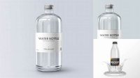 7648+ Clear Glass Bottle With Water PSD Mockup Easy-to-Edit PSD