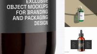 7650+ 1000ml Amber Glass Bottle PSD Mockup High-End Layered Mockup Free