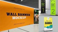 7653+ Telescopic Banner Mockup Psd High-End Layered Mockup Free