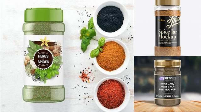 7654+ Yellow Spice Jar PSD Mockup High-Quality PSD Files