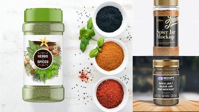 7654+ Yellow Spice Jar PSD Mockup High-Quality PSD Files