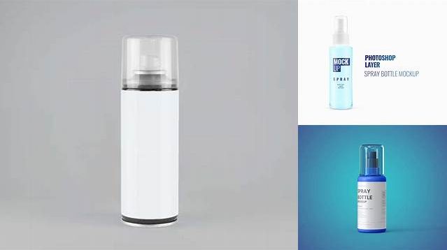 7659+ Spray Bottle PSD Mockup Front View Unique High-Resolution Design Freebie