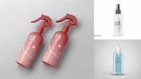 7660+ Glossy Spray Bottle with Transparent Cap PSD Mockup Editable Mockup PSD