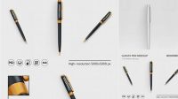 7661+ Glossy Click Pen PSD Mockup Top View Fully Editable PSD Template