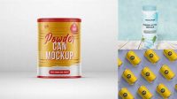 7662+ Matte Powder Can PSD Mockup Smart Design Template Free