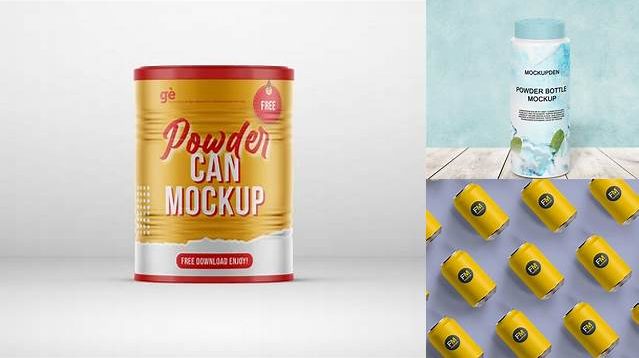 7662+ Matte Powder Can PSD Mockup Smart Design Template Free