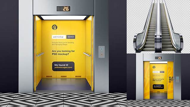 7663+ Escalator Mockup Premium Quality PSD Freebie