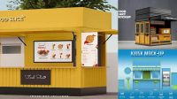 7666+ Food Kiosk PSD Mockup Smart Object-Based PSD Template Free