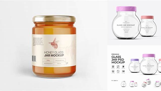 7669+ Clear Glass Jar PSD Mockup Elegant PSD Mockup