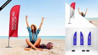 7672+ Beach Flag Mockup Free Include TIFF