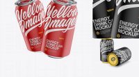 7672+ Two Matte 330ml Aluminium Cans PSD Mockup Download Now High-Quality PSD Template