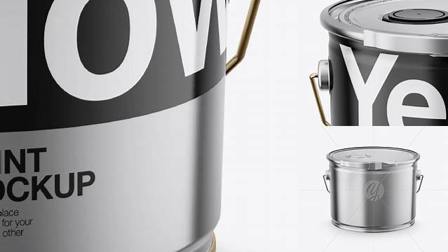 7673+ 5L Metallic Bucket PSD Mockup Exclusive Free Photoshop Mockup