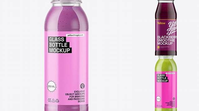 7673+ Clear Bottle with Blackberry Smoothie Mock-Up Download Free