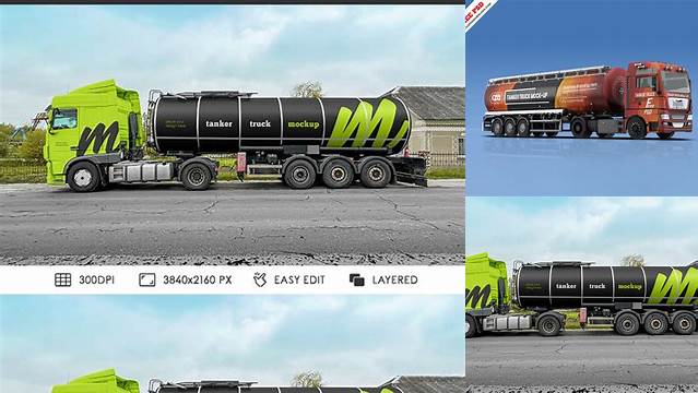 7674+ Tanker Truck Mockup Free Professional Graphic PSD Download