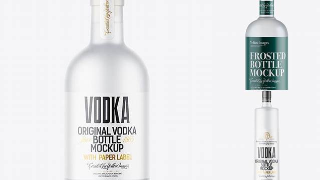 7676+ 700ml Frosted Glass Vodka Bottle PSD Mockup Creative PSD Resources