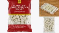 7676+ Clear Plastic Bag With Dumplings & Glossy Finish PSD Mockup Custom Mockup Graphic Design