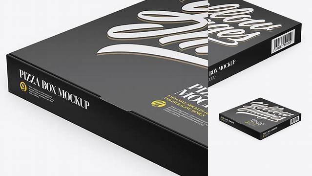 7676+ Pizza Textured Box Half Side View Download Customizable PSD