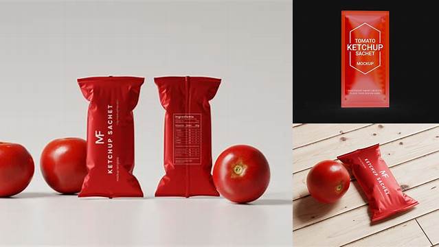 7678+ Ketchup Sachet Mockup Best for Showcase