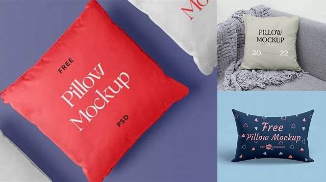 7678+ Square Velvet Pillow PSD Mockup Top View Digital Photoshop Free Mockup