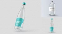 7679+ 500ml Clear Glass Water Bottle PSD Mockup Download Premium PSD Resource