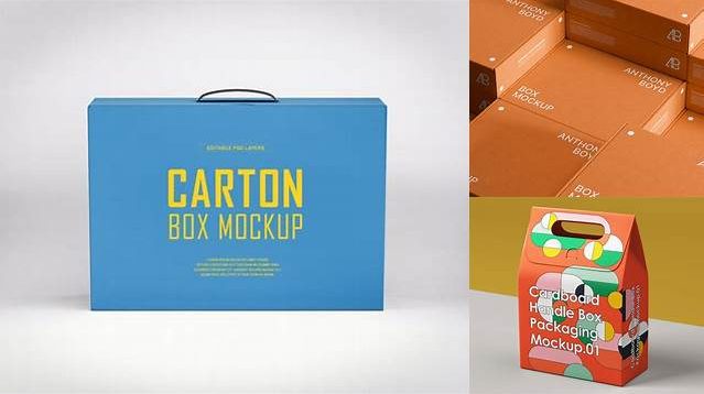 768+ Carton Box with Handle PSD Mockup Top Stylish PSD for Free