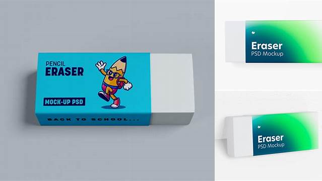 768+ Eraser PSD Mockup Top View Creative Free Photoshop Template