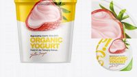 7687+ 907g Yogurt Cup with Foil Lid PSD Mockup Unique High-Resolution Photoshop Mockup