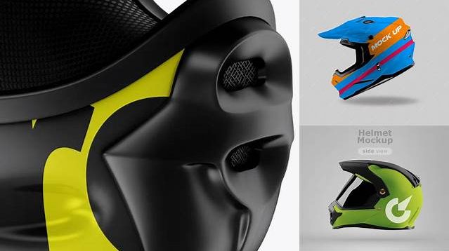 769+ Motocross Helmet PSD Mockup Half Side View Unique Free Photoshop Files