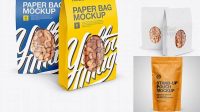 7690+ Two Paper Stand-Up Pouches with Nuts PSD Mockup Front View Creative High-Resolution PSD Freebie