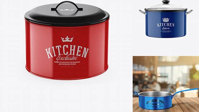 7691+ Glossy Cooking Pot PSD Mockup Front View High-Angle Shot Versatile Mockup for Designers