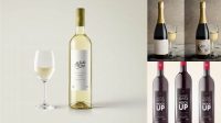 7701+ Stand with White Wine Bottles PSD Mockup Fully Layered Photoshop Freebie