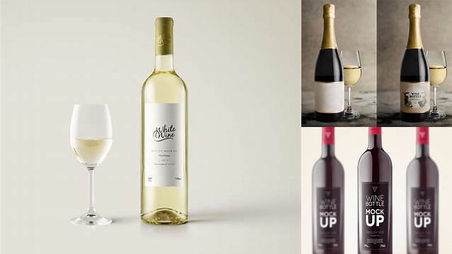 7701+ Stand with White Wine Bottles PSD Mockup Fully Layered Photoshop Freebie