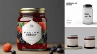 7702+ Glass Jar with Cherry Jam PSD Mockup Download Premium PSD Resource