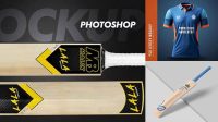 7703+ Cricket Mockup Premium Quality Freebie