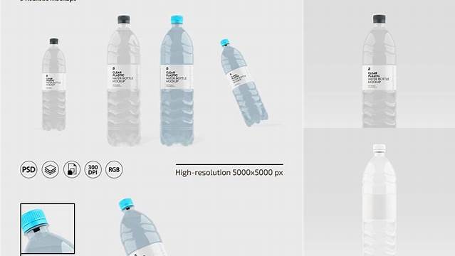 7706+ Clear Plastic Water Bottle PSD Mockup Fully Editable PSD Template