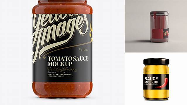 7706+ Sauce Jar PSD Mockup Elegant and Versatile PSD Resource