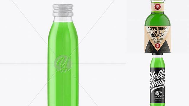 771+ Clear Glass Green Drink Bottle PSD Mockup Editable Graphic Free PSD