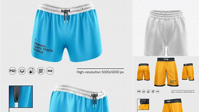 7712+ Women’s Basketball Shorts PSD Mockup Front View Exclusive PSD Design Freebie