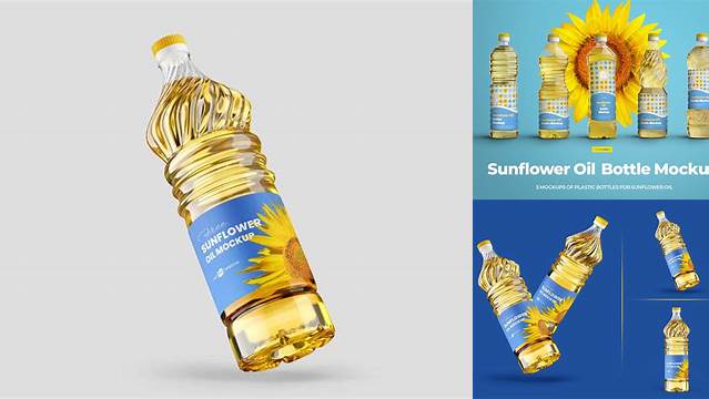 7714+ Plastic Sunflower Oil Bottle PSD Mockup Fully Editable PSD Template