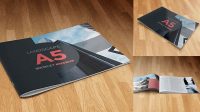 7716+ A5 Landscape Booklet Mockup PSD Free Download