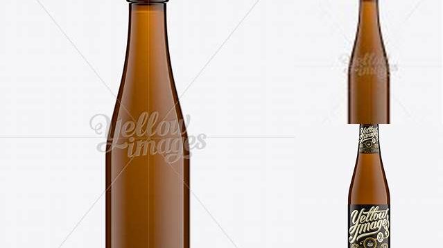 7717+ 25cl Vichy Style Amber Glass Bottle PSD Mockup Smart Design Template Free