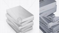 7717+ 5 Matte Metallic A4 Size Paper Sheet Packs PSD Mockup Half Side View Fully Editable PSD Template