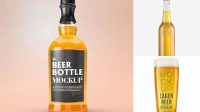 7717+ Clear Glass Bottle With Lager Beer PSD Mockup Creative High-Resolution PSD Freebie