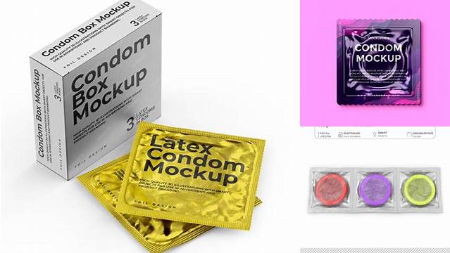 7720+ Condom Mockup Creative Design File