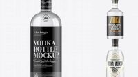 7724+ 1L Clear Glass Vodka Bottle PSD Mockup Elegant PSD Mockup