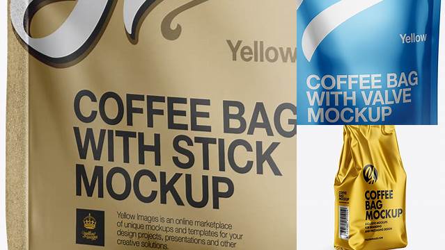 7725+ Matte Metallic Coffee Bag With Valve PSD Mockup Half Side View Smart Editable Design Mockup