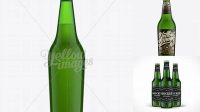 773+ 660ml Beer Bottle PSD Mockup / Green Glass Advanced Photoshop Template