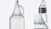 7731+ 3L Clear Glass Water Bottle With Handle & Clamp Lid PSD Mockup Advanced Photoshop Design Free