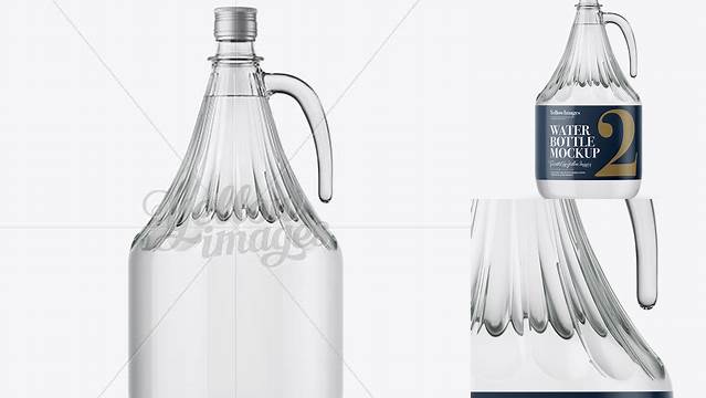 7731+ 3L Clear Glass Water Bottle With Handle & Clamp Lid PSD Mockup Advanced Photoshop Design Free