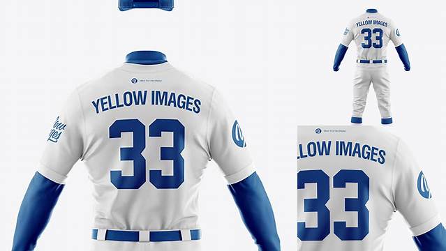 7731+ Men’s Full Baseball Kit PSD Mockup Back View Smart Object PSD Free Resource